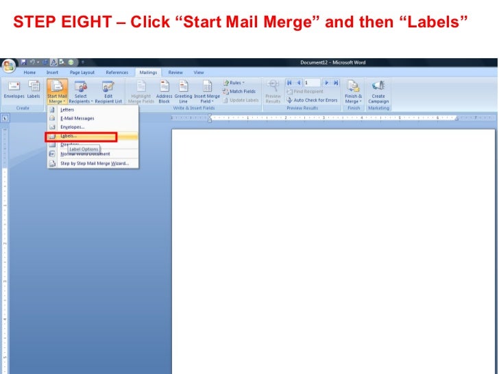 Print labels from outlook