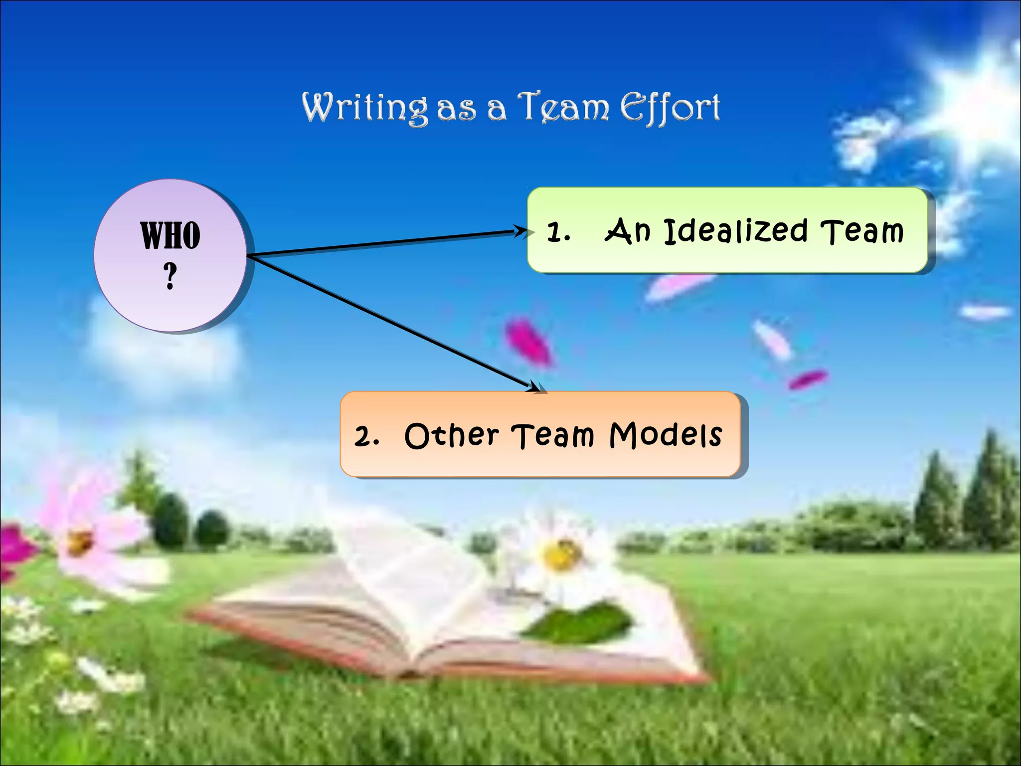 WHO
?
WHO
?
1. An Idealized Team1. An Idealized Team
2. Other Team Models2. Other Team Models