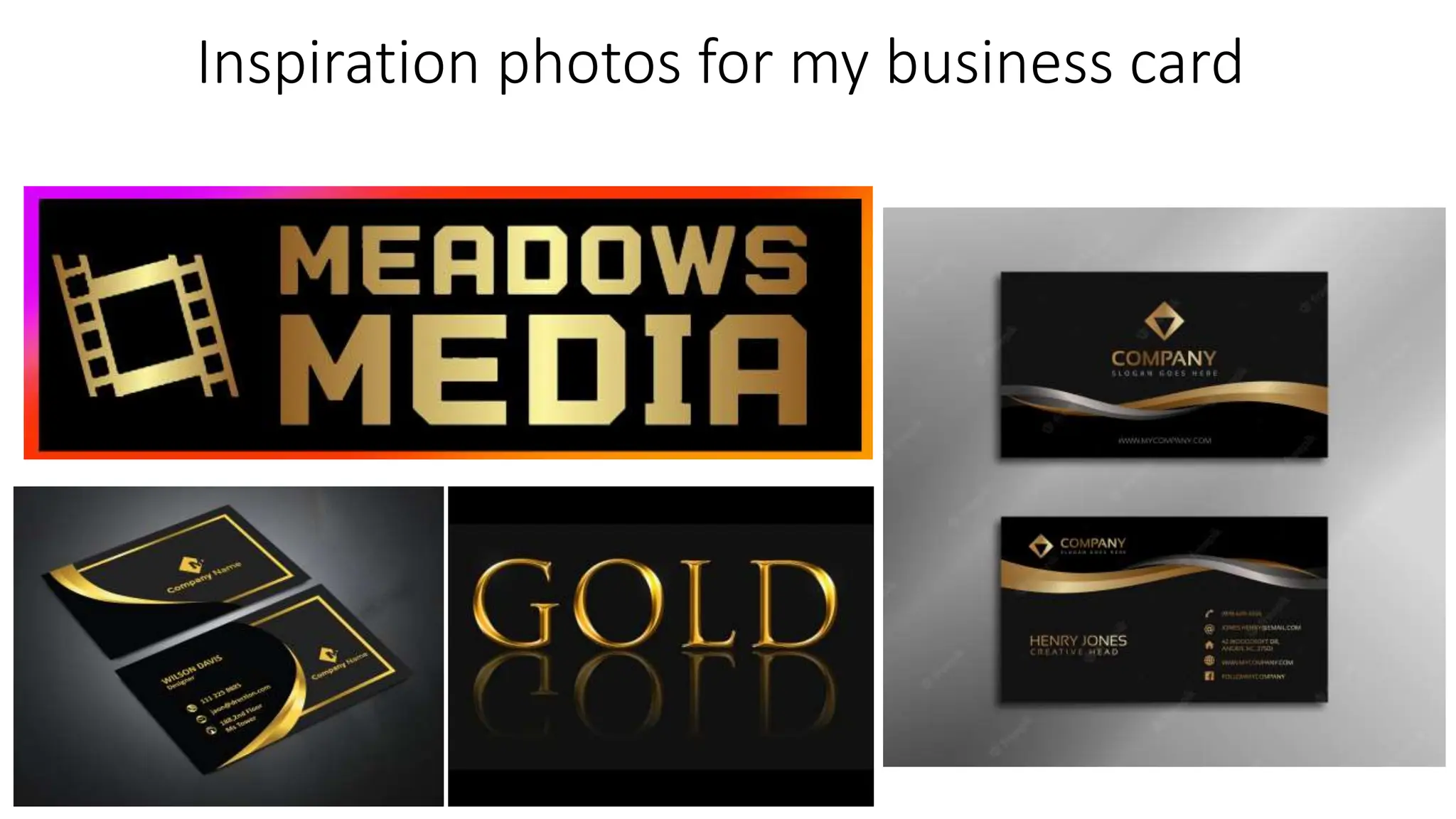 Inspiration photos for my business card
 