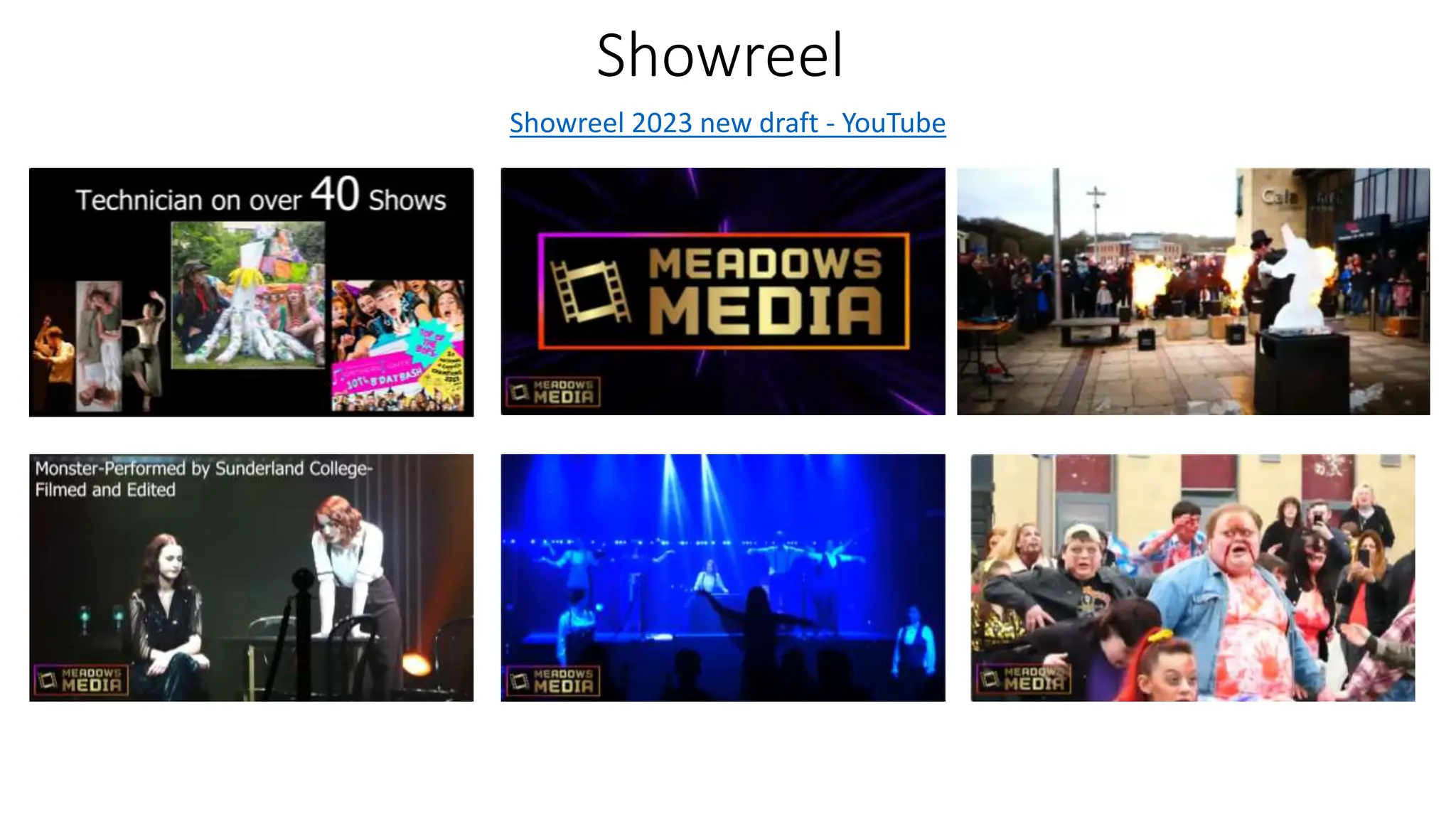 Showreel
Showreel 2023 new draft - YouTube
 