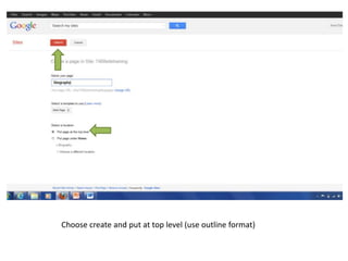 Choose create and put at top level (use outline format)
 