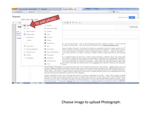 Choose image to upload Photograph.
 