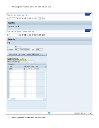 Creating new users and roles in sap guide | PDF