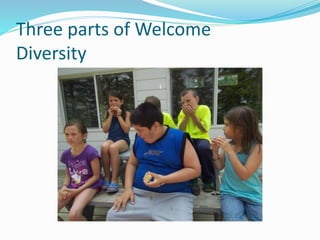 Three parts of Welcome 
Diversity 
 