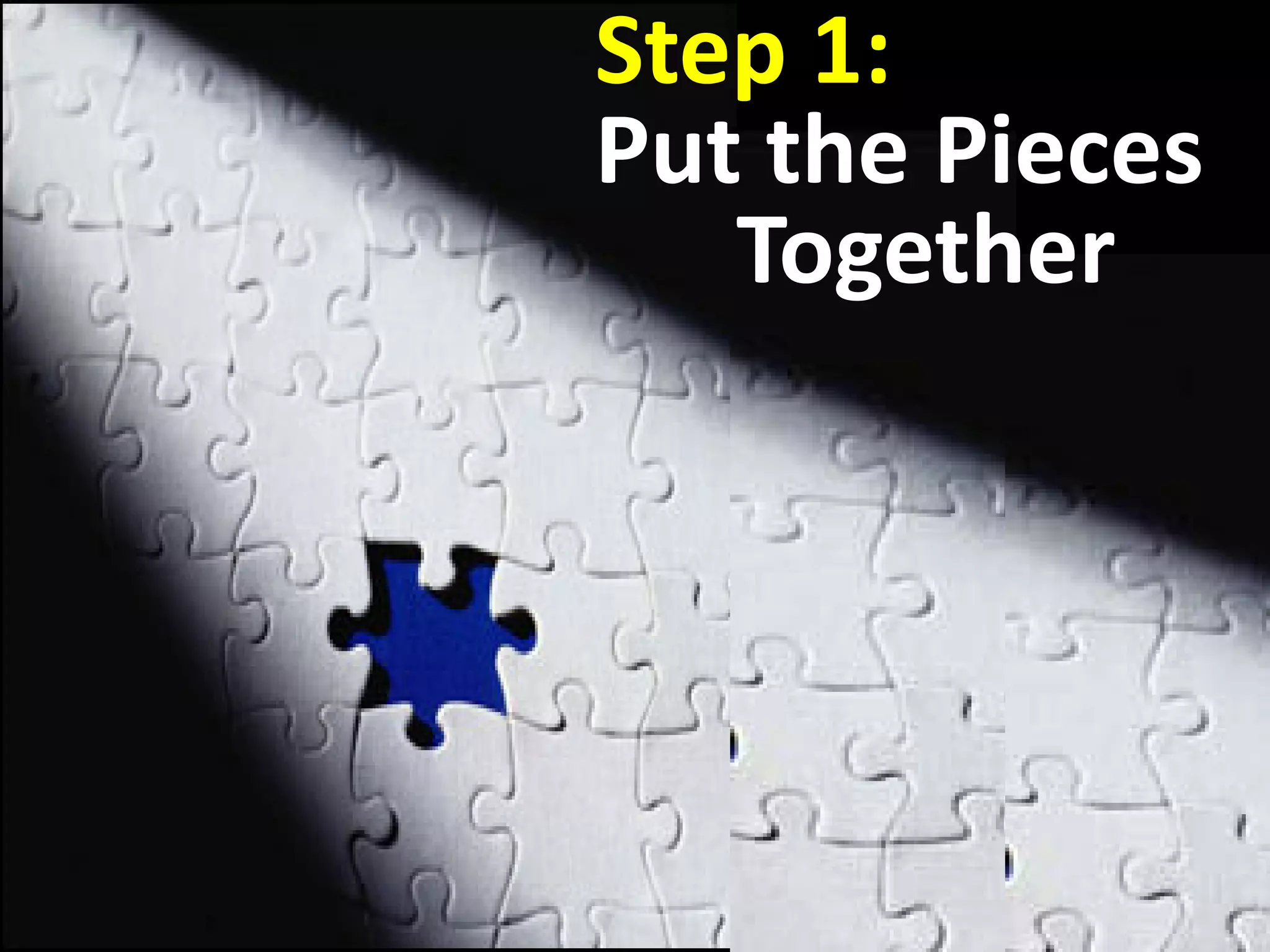 Step 1:
Put the Pieces
Together