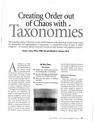 Creating Order Out Of Chaos With Taxonomies