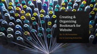 Creating &amp; organizing bookmark for website