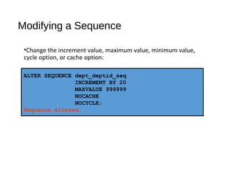 Creating other schema objects | PPT
