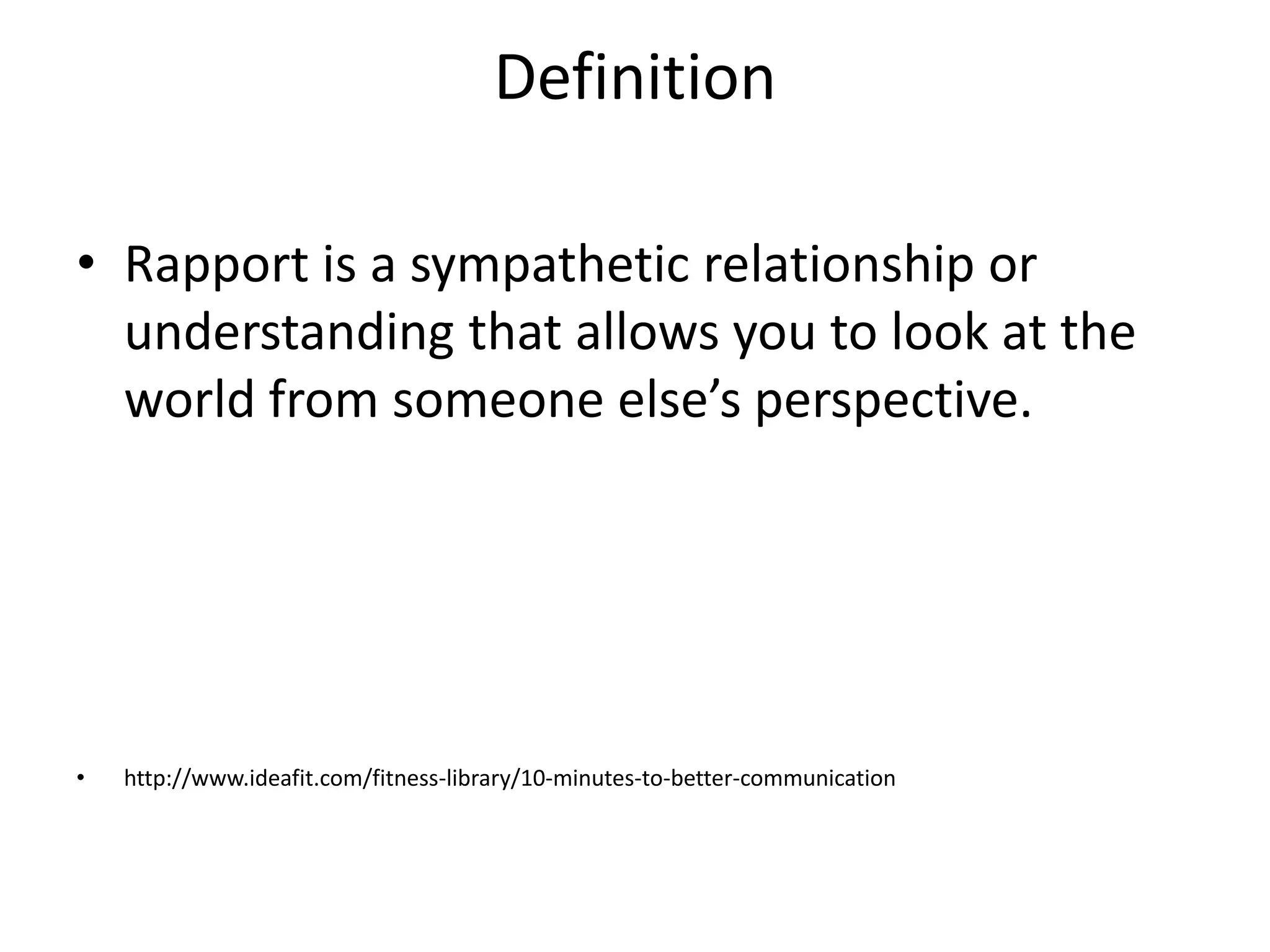 Creating positive rapport | PPT