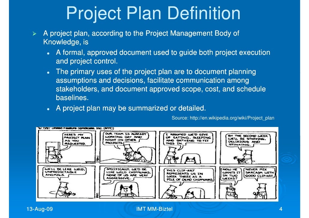 imt lecture creating project plans to focus product development mm bi project plans