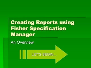 Creating Reports.ppt