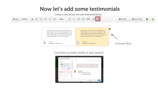Embed your video on the landing page
You can also embed your SlideShare presentation on the video block. Just double click and paste the embed code
Your video is live on the page
Embed code
 