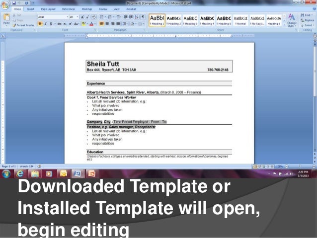 creating resumes in microsoft word 2007
