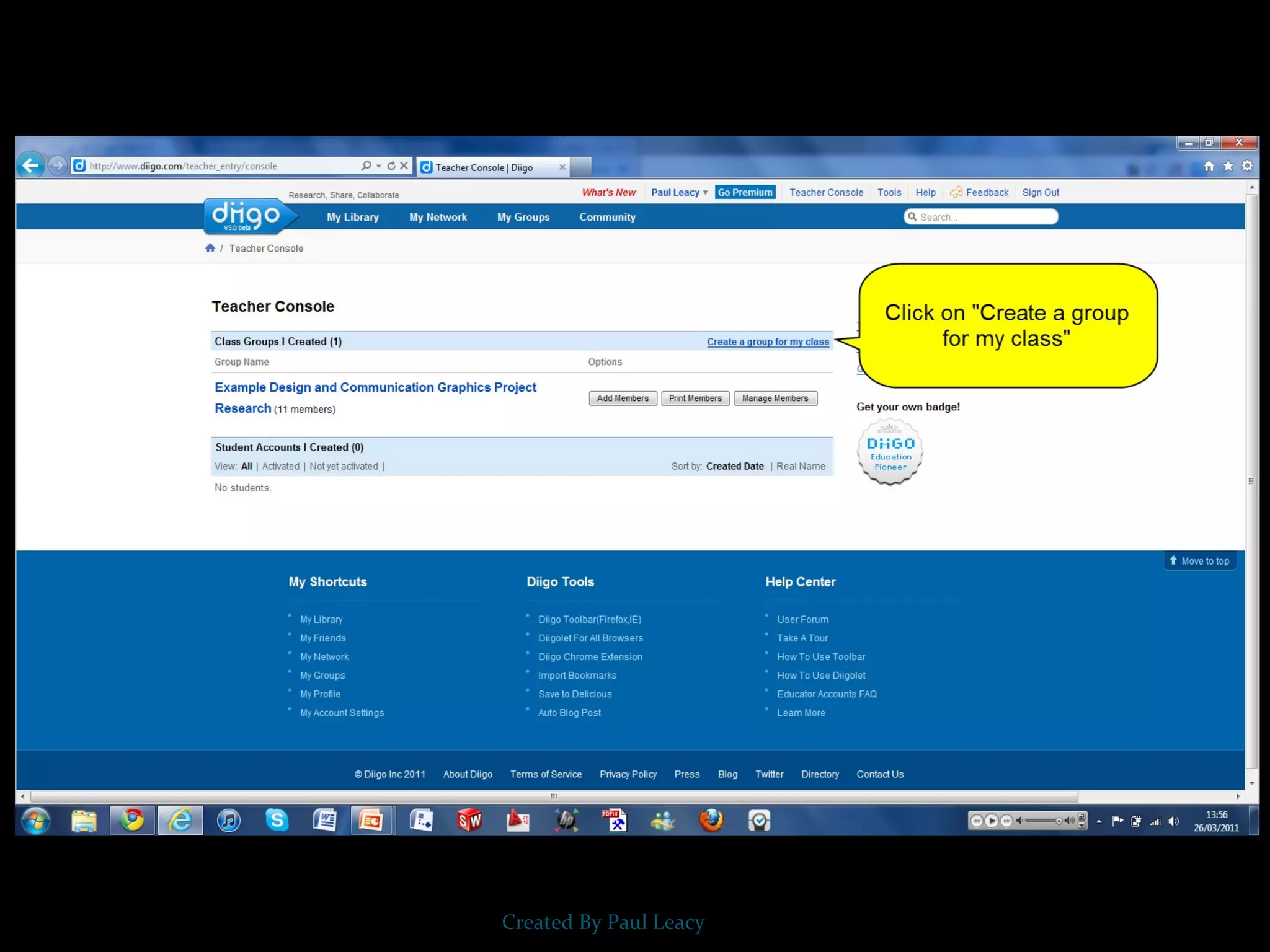 Creating student accounts (diigo)