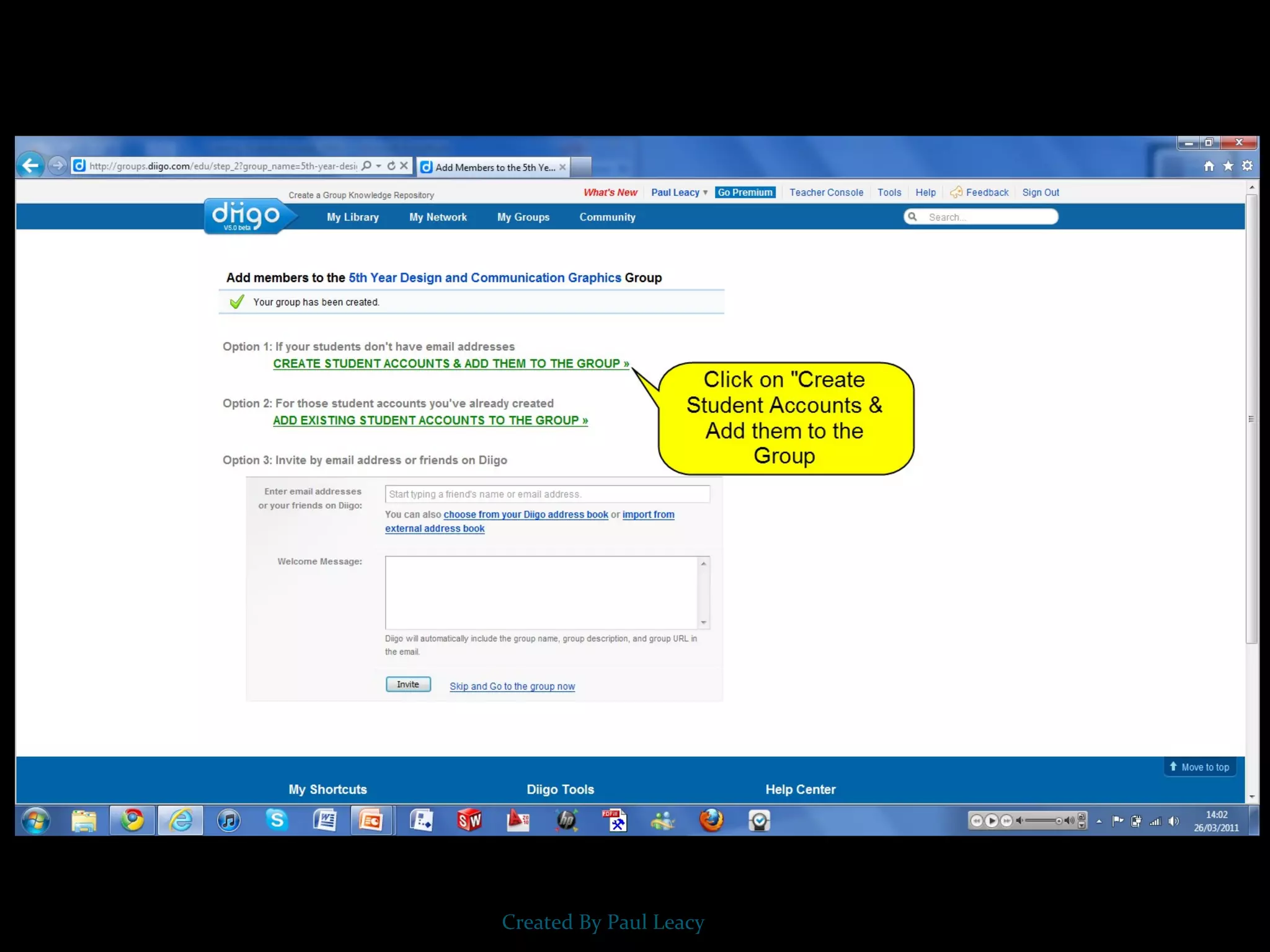 Creating student accounts (diigo)