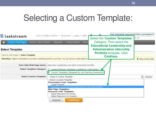 creating & submitting your ela internship portfolio in taskstream gui… creating & submitting your ela internship portfolio in taskstream gui…, Gwu Presentation Template, Presentation templates