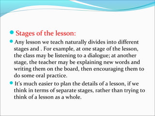 Creating succesful lessons