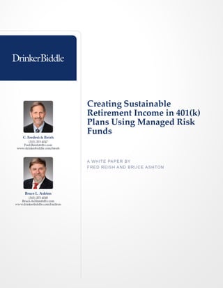 Creating sustainable retirement income in 401(k) plans 