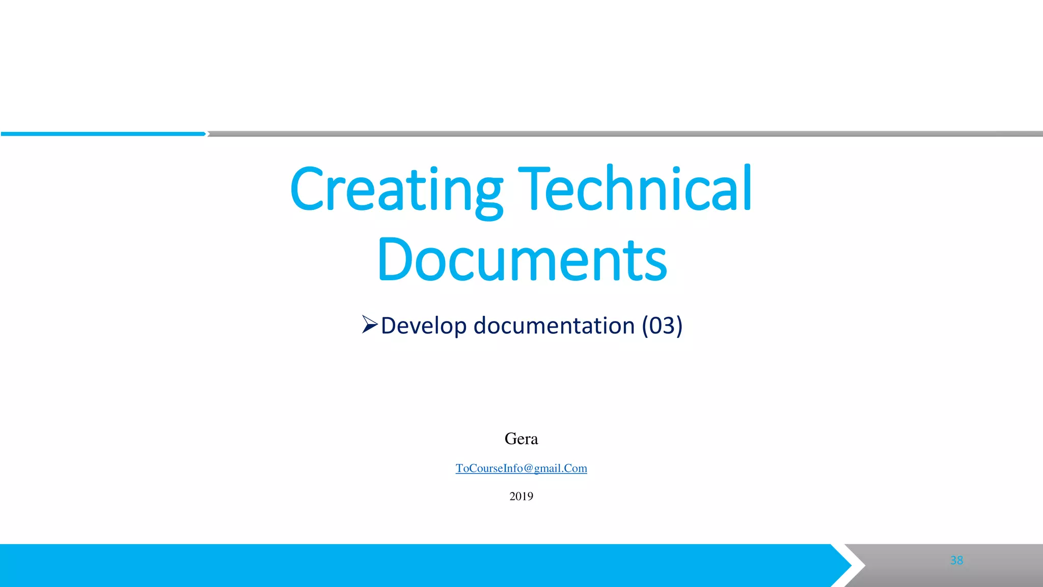 Creating technical documents