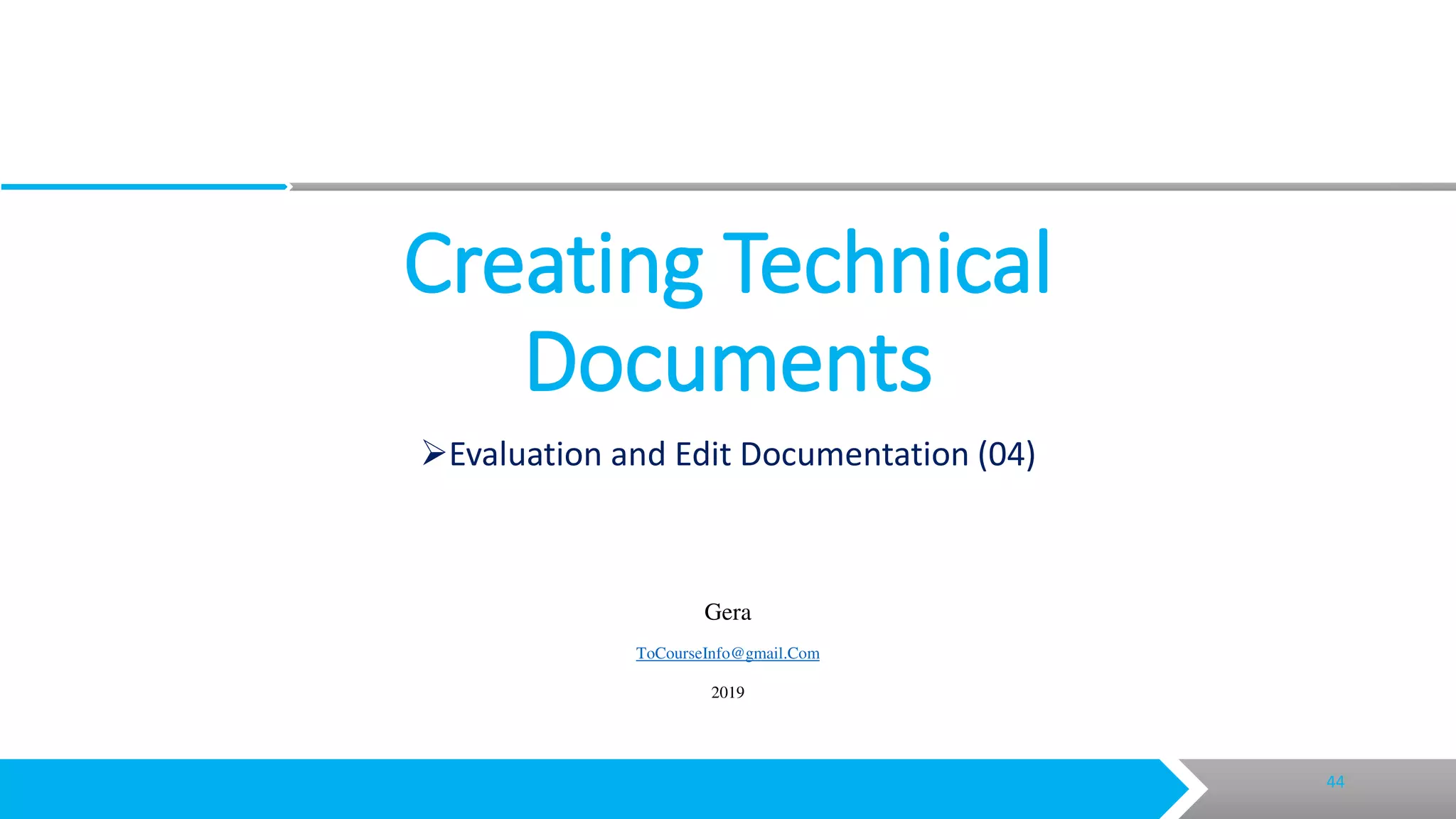 Creating technical documents
