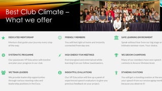 Best Club Climate –
What we offer
 