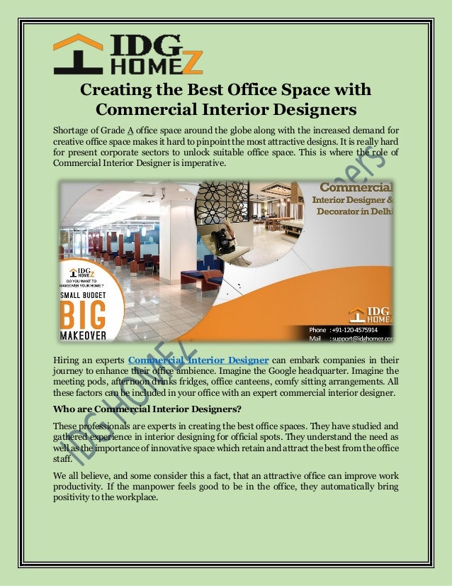 Creating The Best Office Space With Commercial Interior