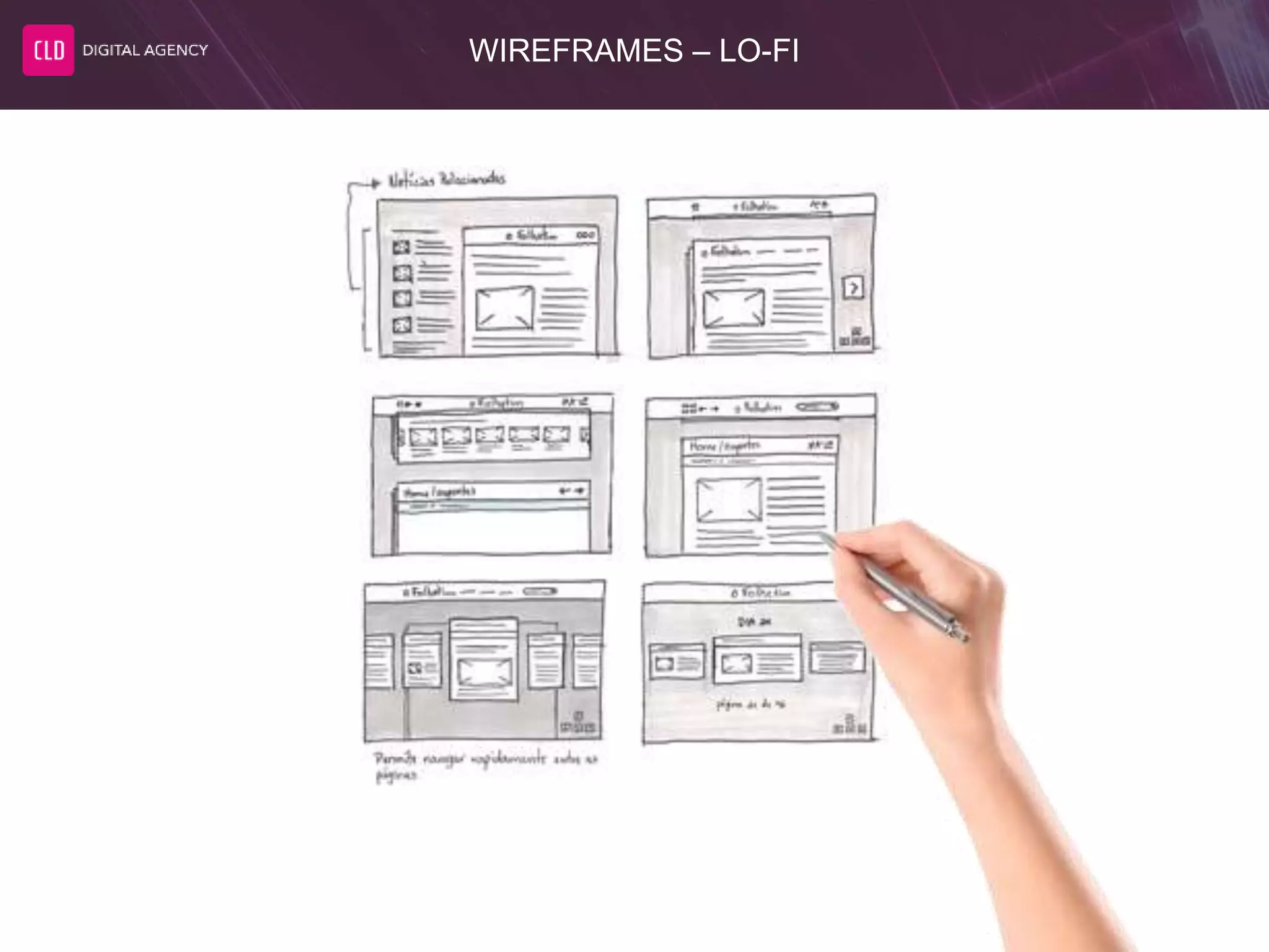 WIREFRAMES – LO-FI
 