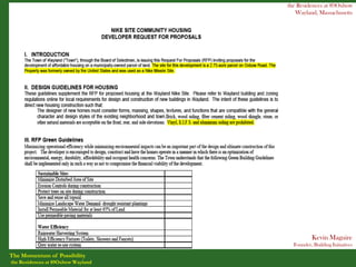 the Residences at 89Oxbow
                                       Wayland, Massachusetts




                                              Kevin Maguire
                                      Founder, Building Initiatives

The Momentum of Possibility
the Residences at 89Oxbow Wayland
 