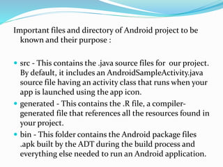 Creating the first app with android studio | PPTX