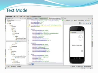 Creating the first app with android studio | PPTX
