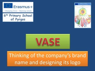 Thinking of the company’s brand
name and designing its logo
6th Primary School
of Pyrgos
 