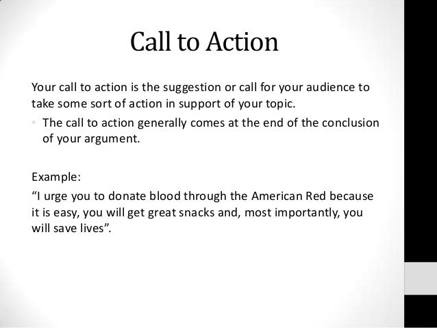 what's the call to action in an essay