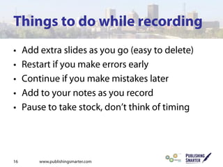 Creating training materials for online delivery