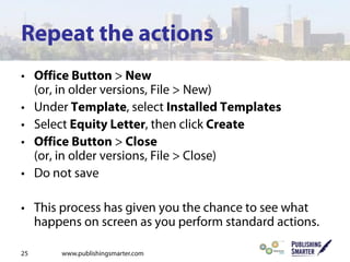 Creating training materials for online delivery