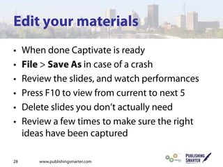 Creating training materials for online delivery