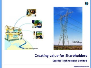 www.sterliteoptical.com
Creating value for Shareholders
Sterlite Technologies Limited
Power to
every Village
 