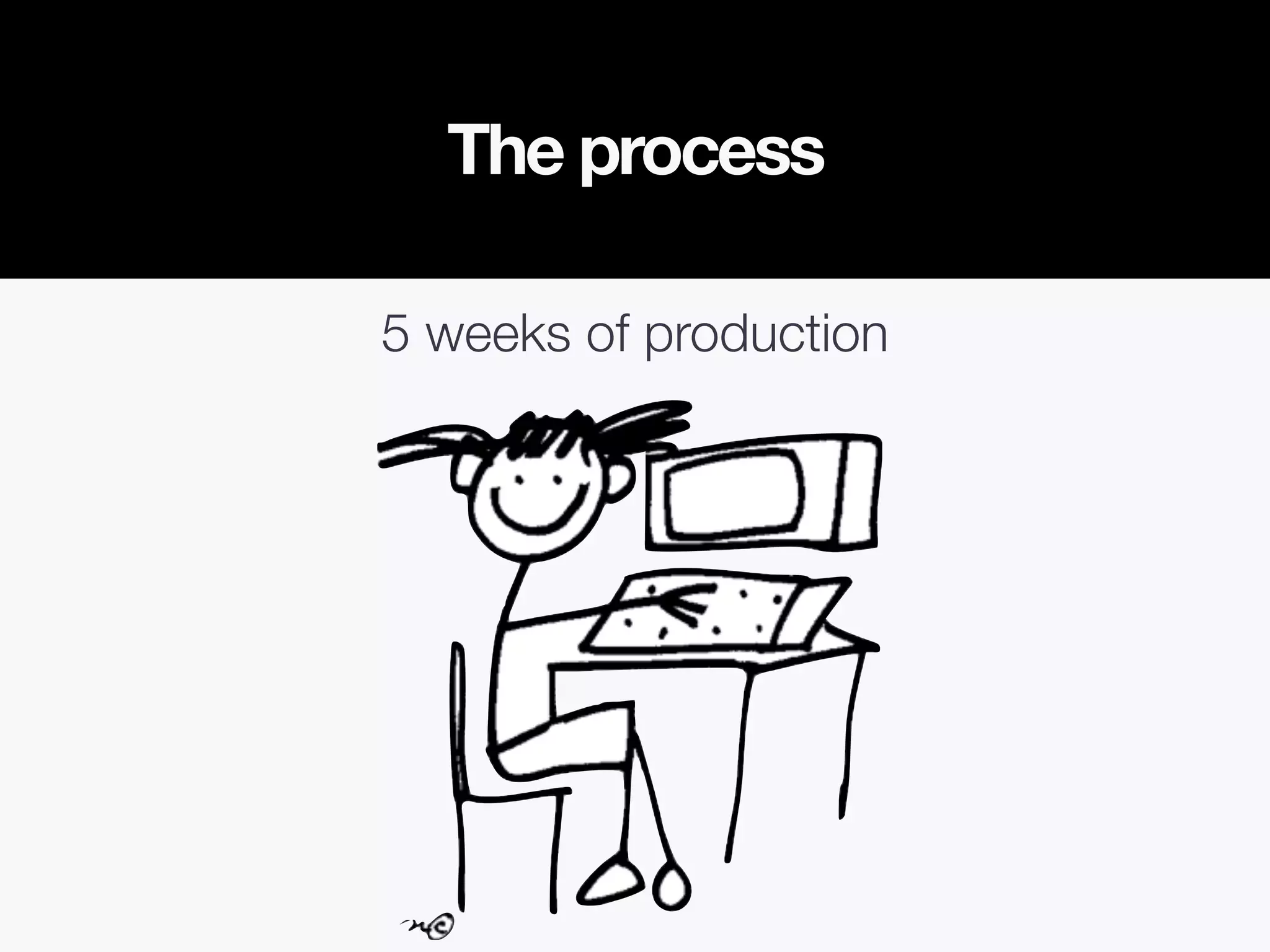 The process
5 weeks of production
 