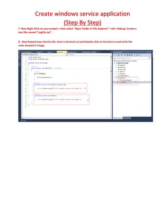 How to create C# Windows Service Application | PDF