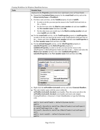 Creating Workflows Windows Share Point Services