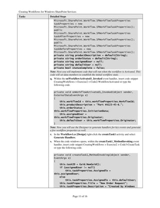 Creating Workflows Windows Share Point Services