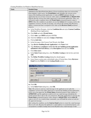 Creating Workflows Windows Share Point Services