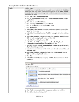 Creating Workflows Windows Share Point Services