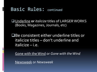 title the page – Works Cited 