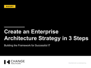 PROPRIETARY & CONFIDENTIAL
Building the Framework for Successful IT
05.03.2017
Create an Enterprise
Architecture Strategy in 3 Steps
 