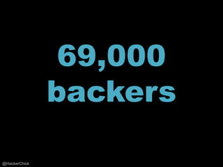 69,000
               backers

@HackerChick
 