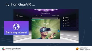 try it on GearVR ...
aframe @michaelb
 