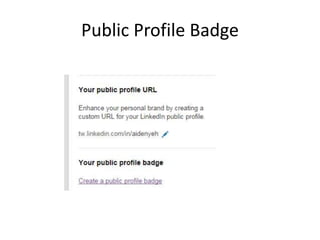 Public Profile Badge 
 