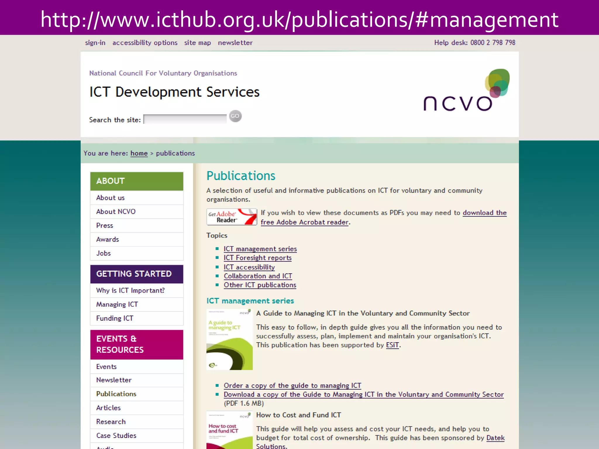 http://www.icthub.org.uk/publications/#management 
