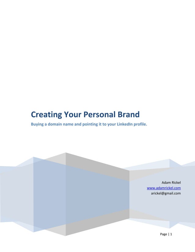 Creating your personal brand pdf