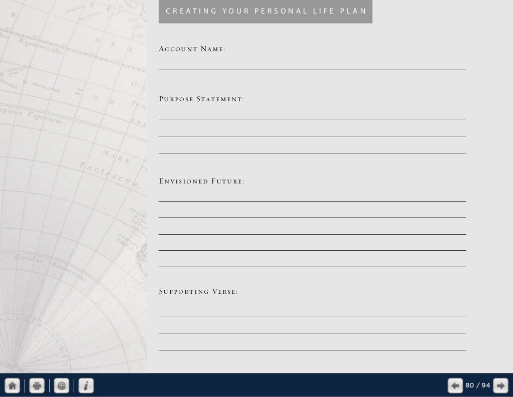 Creating your personal life plan